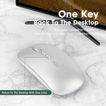 Niye Mouse Bluetooth sem Fio do Computador Silenciar o Mouse Para o iPad, Laptop Notebook PC USB Silencioso Ratos Recarregável DPI Ajustável Mouse