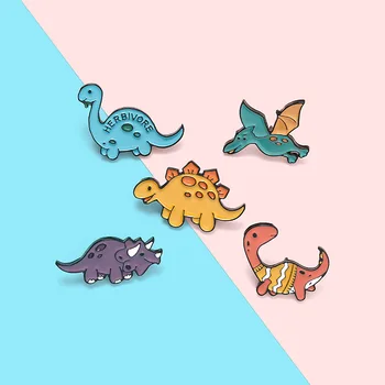Dinossauro Do Desenho Animado Jardim Zoológico De Esmalte Broche De Moda Animal Azul/Roxo/Amarelo/Laranja Voando Dragão Emblema Do Traje Decoração Presentes