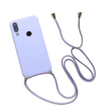 Silicone Cordão de Caso para o Xiaomi Mi 11 10 9 8 A3 A2 Lite A1 Poco X3 NFC M3 Redmi nota 7 8 9 Pro Caso Alça de Pescoço Cabo de Corda Tampa