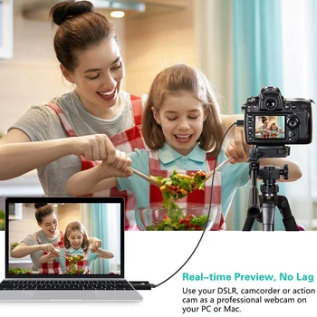 Placa de Captura de vídeo HDMI para USB2.0 1080P Áudio, gravação de Vídeo Através de DSLR para Jogos de Vídeo Conferência, transmissão ao Vivo