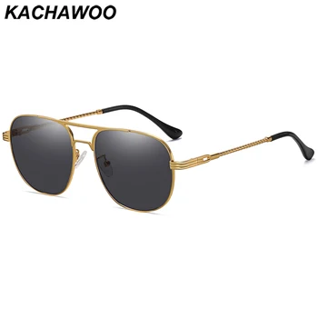 Kachawoo grande armação óculos de sol quadrado homens de condução tons de metal de óculos de sol para mulheres uv400 duplo ponte preta marrom de alta qualidade
