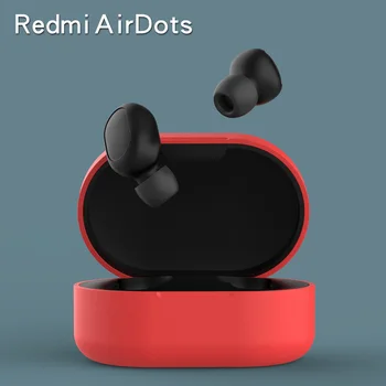 Fone de ouvido Caso Com o Gancho Para o Xiaomi MI Redmi AirDots Fones de ouvido Tampa do TWS Fone de ouvido Bluetooth sem Fio Caixa de Carregamento de Sacos de