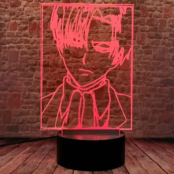 Cool 3D Ilusão de Mesa LED Nightlight Colorido de troca da Lâmpada Ataque Titan Anime de ação e as figuras do brinquedo Crianças
