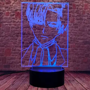 Cool 3D Ilusão de Mesa LED Nightlight Colorido de troca da Lâmpada Ataque Titan Anime de ação e as figuras do brinquedo Crianças