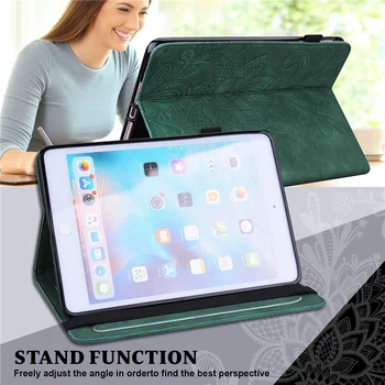 Tampa Funda para iPad 5ª 6ª Geração Stand Relevo Clássico Flor caixa da Tabuleta para o iPad de 9,7 Caso De 2017 2018 Ar 1 2