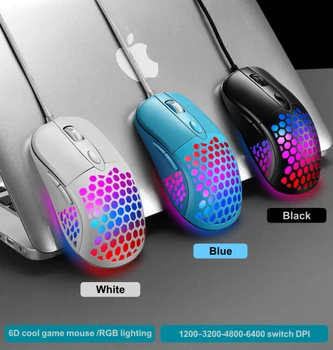 Criativo X8 RGB 6 Chaves com Fio Oco Buraco de Rato Ratos Quatro Mudanças DPI Gaming Mouse Ergonômico Design Adequado Para Laptop PC Desktop