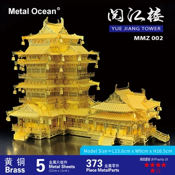 IRON STAR Quebra-cabeça 3D de Metal Quebra-cabeça YueJiang Torre da Catedral de Diy 3D a Laser de Metal Montar o Modelo de Kits de Quebra-Brinquedos