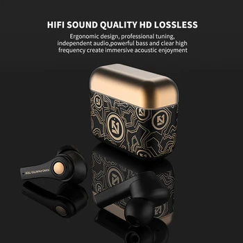 TWS Pro sem Fio Bluetooth-campatible 5.0 Fones de ouvido Hifi Stereo Esportes Impermeável Fones auriculares Com Microfone