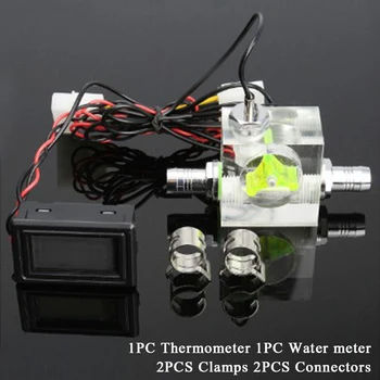 Sistema de Arrefecimento de água de Alta Precisão do Medidor de Vazão Profissional Fácil de Instalar Display Digital LED Termômetro de 2 Conectores de Combinação