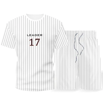 Conjunto de verão, masculina casual manga curta T-shirt simples em 3D, a impressão de esportes de duas peças masculina de manga curta + shorts S-5XL