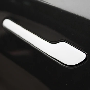 Carro pega da Porta Envoltório Conjunto Protetor de Adesivos para o Tesla Model 3, maçaneta 3D Decalque Acessórios do Carro 4Pcs