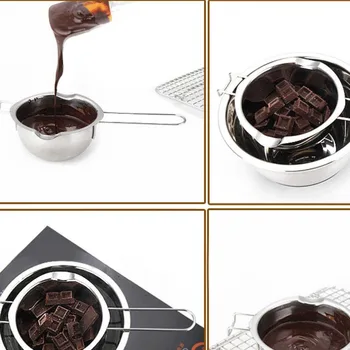 304 de Aço Inoxidável de Chocolate com Manteiga de Milt Derreter Ting Tigela Longo pega DIY Pastelaria Cozinhar a Sobremesa de Fermento Cozinha Pastelaria Ferramenta
