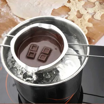304 de Aço Inoxidável de Chocolate com Manteiga de Milt Derreter Ting Tigela Longo pega DIY Pastelaria Cozinhar a Sobremesa de Fermento Cozinha Pastelaria Ferramenta