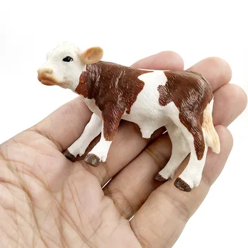 Fazenda Capoeira Bonito Simulação Mini Vaca de Leite de Gado Bezerro de Touro Plástico Pvc Modelo Animal de Brinquedo Figuras de Ação de Decoração de Presente para as Crianças