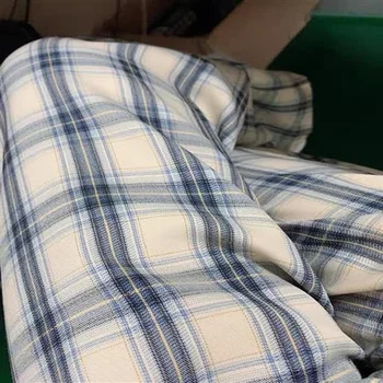 HOUZHOU Calças Axadrezadas Homens Streetwear Folgado Moda de Perna Larga Verificado Calças de Homens Estilo coreano de Verão Solto e Casual Harajuku