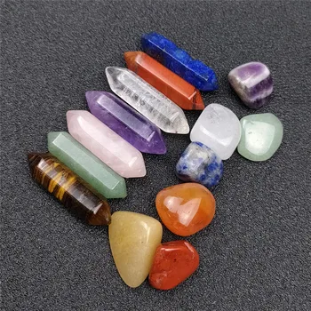 7 Chakra Conjunto de Pedra Presente do Dia da Mãe Meditação Pedra Yoga Amuleto Com Caixa de Presente AUG889