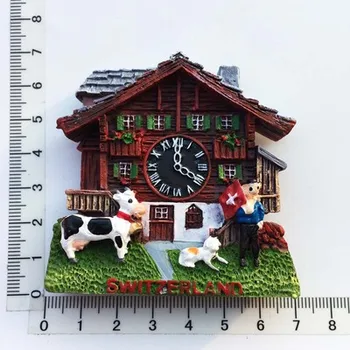 Alemanha, Áustria, Suíça ímã de geladeira 3D estéreo de viagem lembrança de resina casa de relógio magnético adesivo bonito decoração de casa