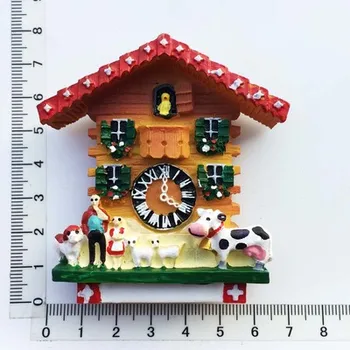 Alemanha, Áustria, Suíça ímã de geladeira 3D estéreo de viagem lembrança de resina casa de relógio magnético adesivo bonito decoração de casa