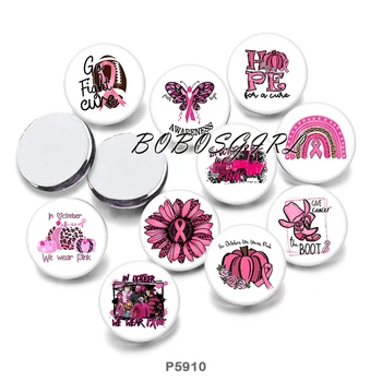 Cor-de-rosa Ribbon12mm18mm 20mm botão Snap jóias DIY Pulseira Rodada foto vidro pérolas P5910
