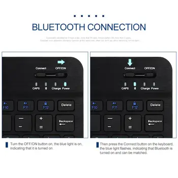 Mini sem Fio Bluetooth compatível com Teclado Para Ipad Telefone Tablet inglês Recarregável USB Charge do Teclado Para Smartphone