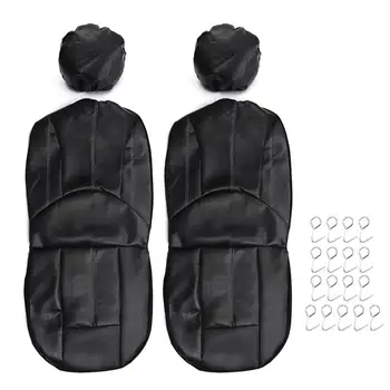 4PCS Universal de Carro de Assento Dianteiro, Conjunto de painéis de Automóveis Seat Covers capa de Couro PU de Proteção Respirável Cobrir Carro Estilo Interior