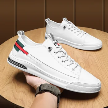 Sapatos de homem de Moda Confortável, Respirável e da Patim-prova de Calçados Esportivos Andando Sapatos de Lazer 2021 Branco Aluno Sapatos Preto