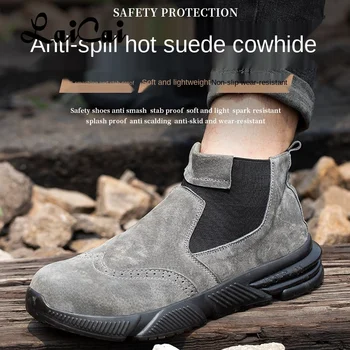 Novo Elétricos Soldadores Formiga-Queimadura de Protecção, Sapatos de Homens Anti-Esmagamento de uma Penetração Lightweigh Breathabl de Alta-Top Trabalho Sapato