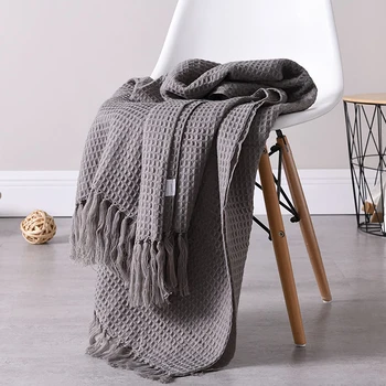 Malha de Lã, um Cobertor para a cama com Borla Manta Cobertor Malha pedaços de Mantas de Sofá Xadrez Decoração de Natal para Casa