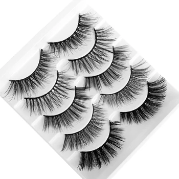 Preto Natural 3D vison Cabelo, Cílios postiços Fino Trajes de Volume Fofo Cílios Pack Variedade de Maquiagem dos Olhos Ferramentas 5 Par/Set Novo