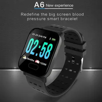 A6 Esportes Impermeável Inteligente Pulseira de Relógio de controlador de Atividade Smartwatch Monitor de Ritmo Cardíaco e a Pressão Arterial para IOS, Android Telefone