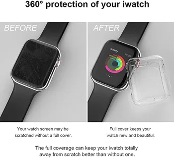 Protetor Para Apple Relógio 6 SE o Caso de Acessórios Protetor de Tela Macia TPU Cover For Applewatch 5 4 3 2 1 44mm 42mm 38mm 40mm