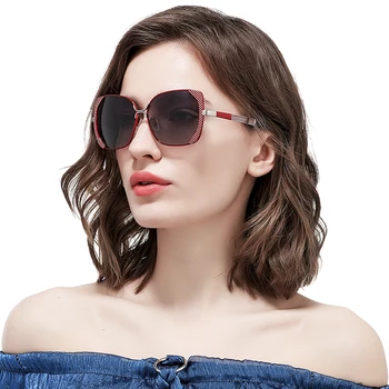 Senhoras Óculos de sol Polarizados Mulheres da Lente do inclinação de Moda de óculos de Sol Quadrado Marca de Luxo Oculos De Sol