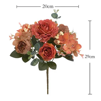 2021 Linda Rosa Peônia Artificial de Flores de Seda Pequeno buquê de flores em Casa a Festa de Primavera, Decoração de Casamento Falso Flor