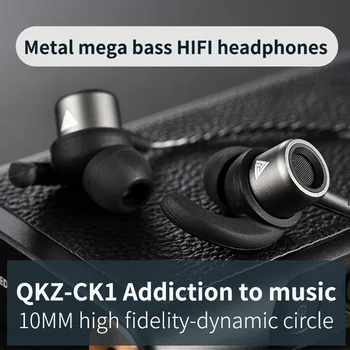 Novo QKZ CK1 Fone de ouvido de 3,5 MM Bass Estéreo de Música Esporte Em-orelha Fones de ouvido do Telefone de MP3, MP4, Fone de ouvido com Isolamento de Ruído