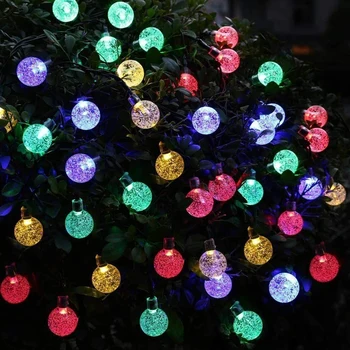 Colorido Garland Luzes 2/3/6m Luz da corda LED Bolha Bola de Cristal Garland Lâmpada de Jardim para a Casa de Festa de Casamento Decoração
