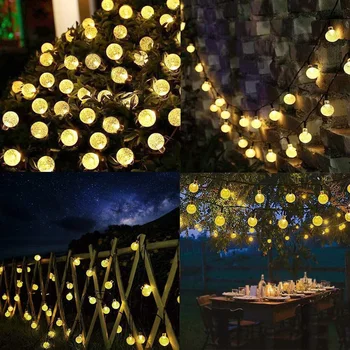 Colorido Garland Luzes 2/3/6m Luz da corda LED Bolha Bola de Cristal Garland Lâmpada de Jardim para a Casa de Festa de Casamento Decoração