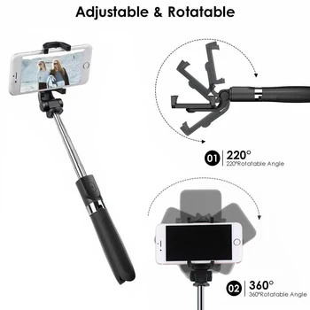 Portátil sem Fio Bluetooth Selfie Vara Mini Extensível ao Vivo Rotação de 360° Tripé Auto-Temporizador de Artefato Por telefone tirar foto