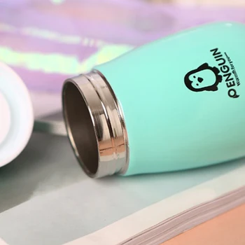 Colorido de Aço Inoxidável Barriga Xícara de Chá de 180 ml Frasco para Crianças dos desenhos animados para Crianças Penguin garrafa Térmica Pote Bottel