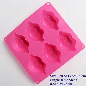 6Holes 3D Boca Lábios Bolo Fondant Molde de Silicone Para a Argila do Polímero de Chocolate do Molde de Pastelaria Sabão de Doces de Fazer Molde de Decoração de Ferramentas
