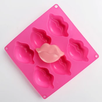 6Holes 3D Boca Lábios Bolo Fondant Molde de Silicone Para a Argila do Polímero de Chocolate do Molde de Pastelaria Sabão de Doces de Fazer Molde de Decoração de Ferramentas