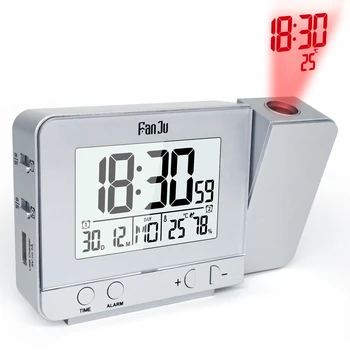 HOT Digital Relógio de Mesa Projetor de Alarme de Relógio Eletrônico LED de luz de fundo de Temperatura e Umidade Relógio de Mesa de Projeção Frete Grátis