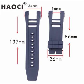 Acessórios 34mm de silicone pulseira para relógio Invicta preto azul pulseira pulseira de cinto confortável e à prova d'água