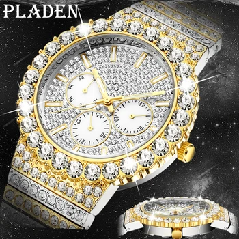 PLADEN Mulheres Relógios de relógios de Luxo, Mulheres da Moda 2021 Data de Semana em Ouro de 18K, Relógios de Senhoras Quartzo relógio de Pulso AAA Dar a Alguém Um Presente