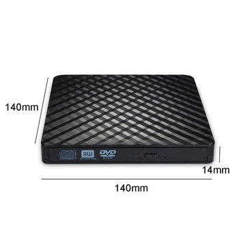 PC Portátil USB 3.0 Externas DVD RW Gravador de CD Portátil Unidade Óptica Gravador Leitor Leitor de Bandeja preto/branco