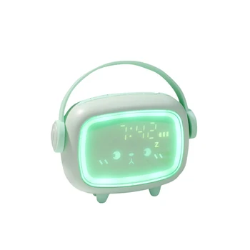 Expressão bonito Visor Digital LED Relógio Despertador Inteligente de Controlo Acústico de Detecção Garoto Estudante Viveiro de Dormir Noite Relógio de Mesa