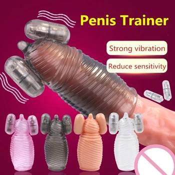 Masturbador masculino Pénis Castidade Gaiola Vibrador Erótico Dispositivo de Atraso Glande Treinador Massageador Vibratório Sexo Vibrador Brinquedos para Homens
