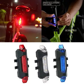 A Luz de bicicleta Traseira da Cauda do DIODO emissor de Luz do USB Recarregável de Bicicleta de Montanha, andar de Bicicleta Luz V&C Pinças de Luz de Freio de Bicicleta de Ciclismo