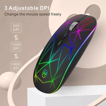 RGB Mouse sem Fio Bluetooth Mouse Gamer Recarregável Slient Mause USB Mouse de Computador Com Backlit Ergonômico Mouses Para notebook PC
