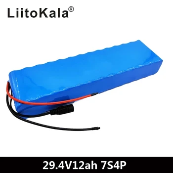 LiitoKala 7S4P 29.4 v 12Ah bicicleta elétrica do motor ebike scooter 24v li pack de baterias de iões de lítio 18650 baterias recarregáveis 15A