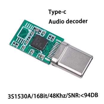 Tipo-C de 16 bits de Áudio Digital Fone de ouvido Adaptador sem perda de Qualidade de Som Dac Decodificação Placa de Som Amplificador de Diy para o Dispositivo Inteligente